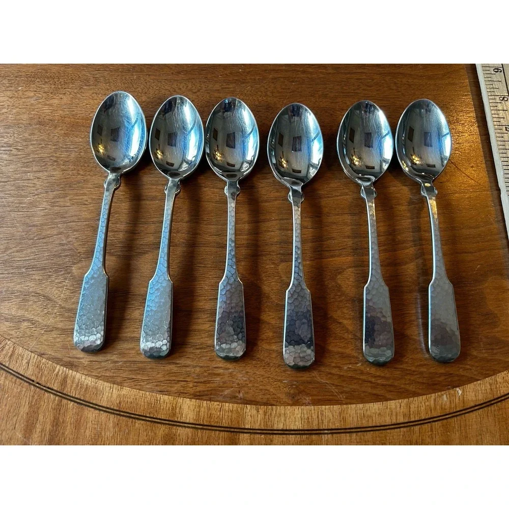 Set of 6 Towle Hammersmith Oval Soup Spoons 7 1/8
